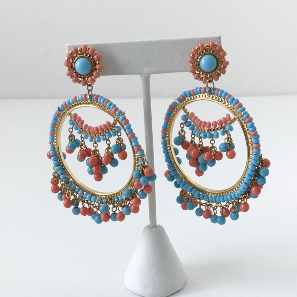 Turquoise And Coral Earrings 49$